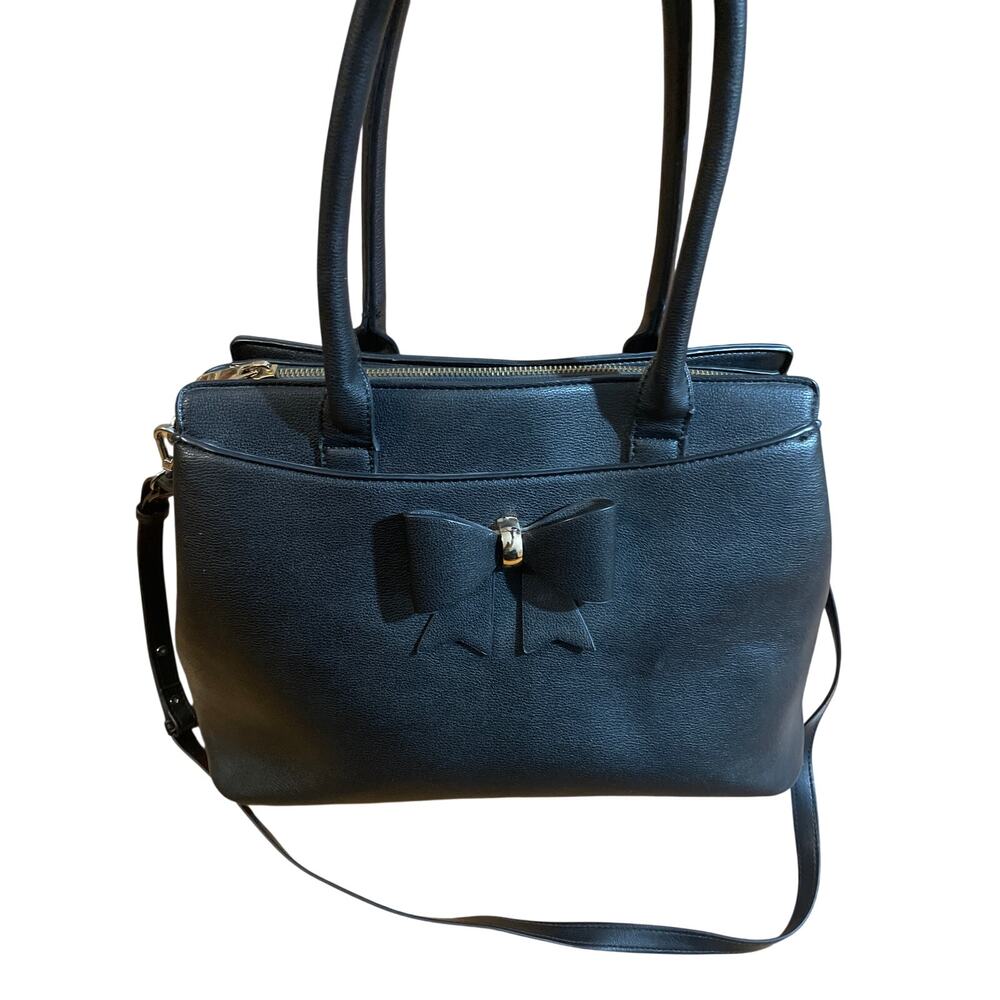 Black Handbag Tote with Bow.